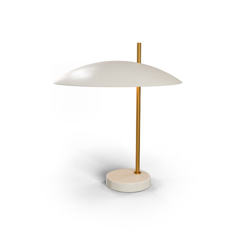 Lampe 1013 laiton brossé, blanc